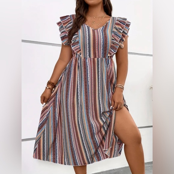 🌟Host Pick🌟NEW-Plus Size Boho Aztec Print Dress - Picture 5 of 6